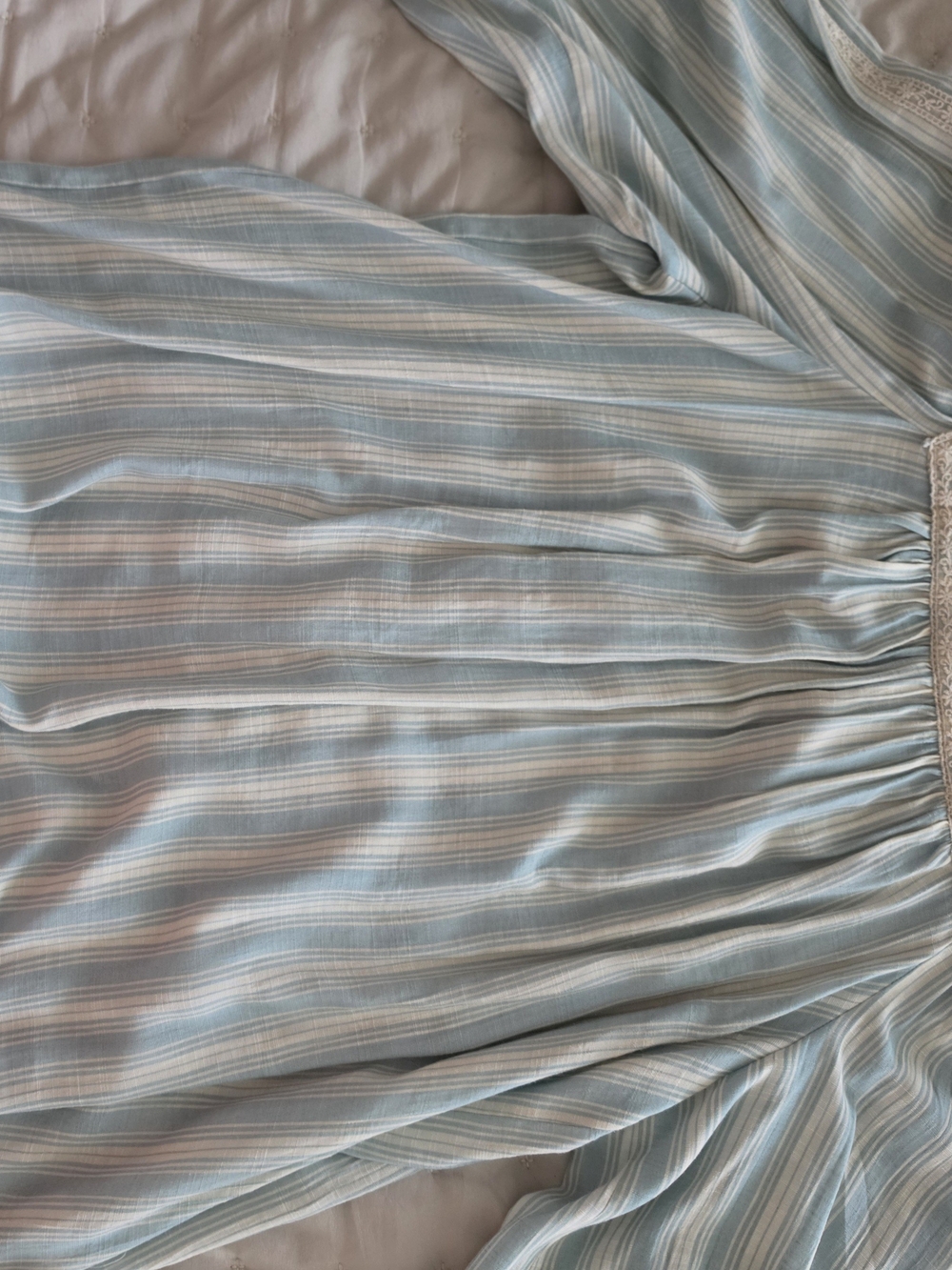 LC Lauren Conrad Light Blue and White Striped Blouse